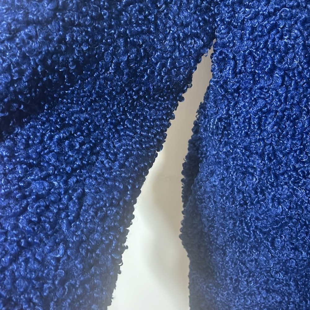 Ellos Women's Plus Size Blue Double-Breasted Teddy Coat Size 18 - Picture 4 of 6